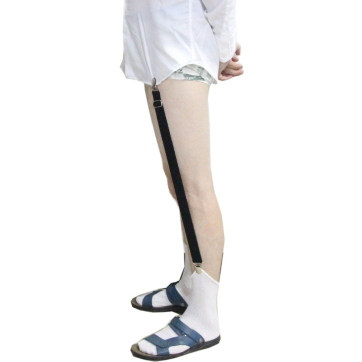 Mens Shirt Stays Garters Elastic Nylon Adjustable Shirt Holders Crease-Resistance Belt Stirrup Style Suspenders
