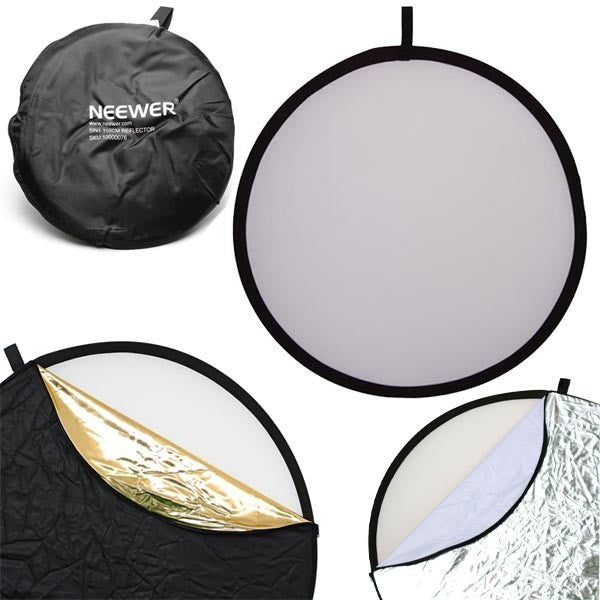 Professional 80 cm 5-in-1 Light Reflector Panel- Gold, Silver, White, Black & Diffuser