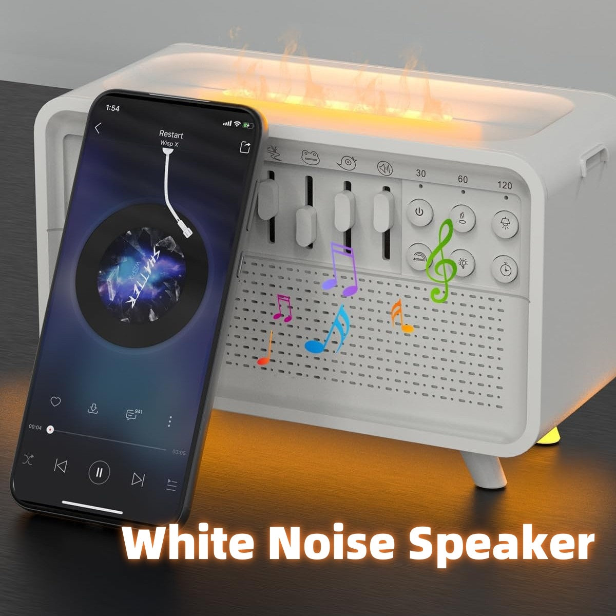 3 In 1 Bluetooth Speaker White Noise Sleep Night Light Humidifier All-in-one Machine Free Combination Of 8 Group Nature Sound - The JoyS
