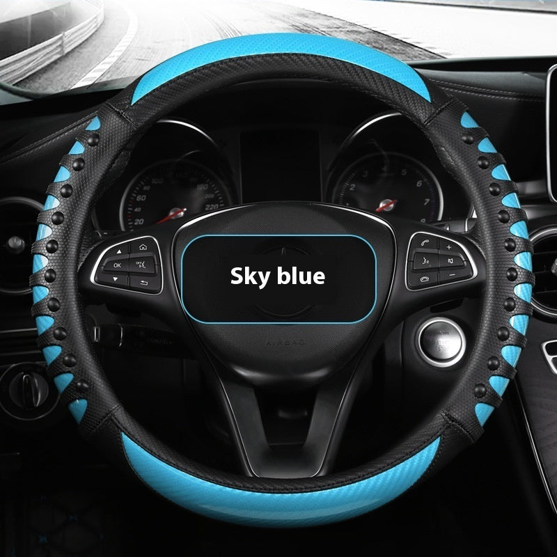 Leather Silicone Four Season Car Accessories Steering Wheel Cover - The JoyS